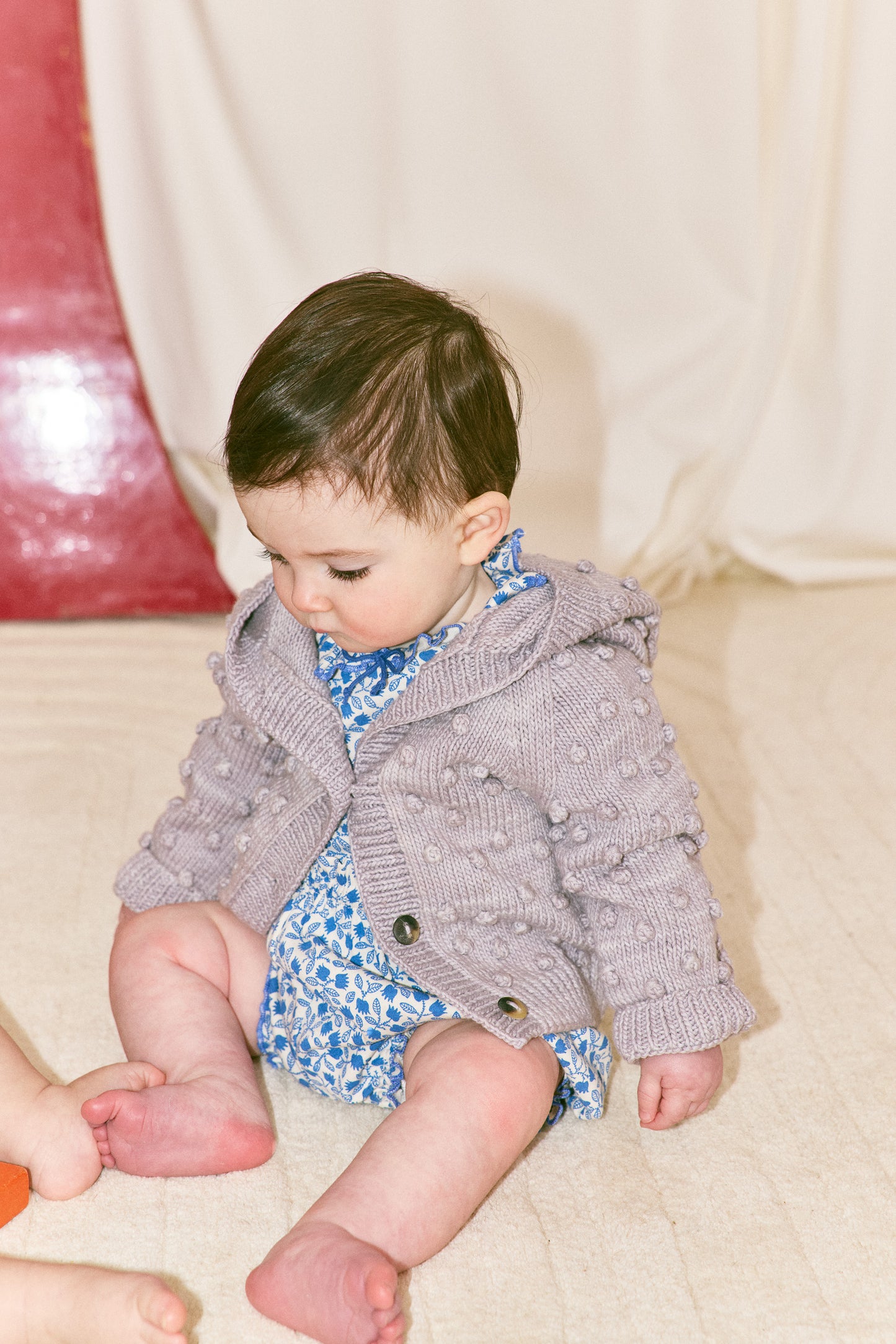 Baby Hooded Popcorn Cardigan