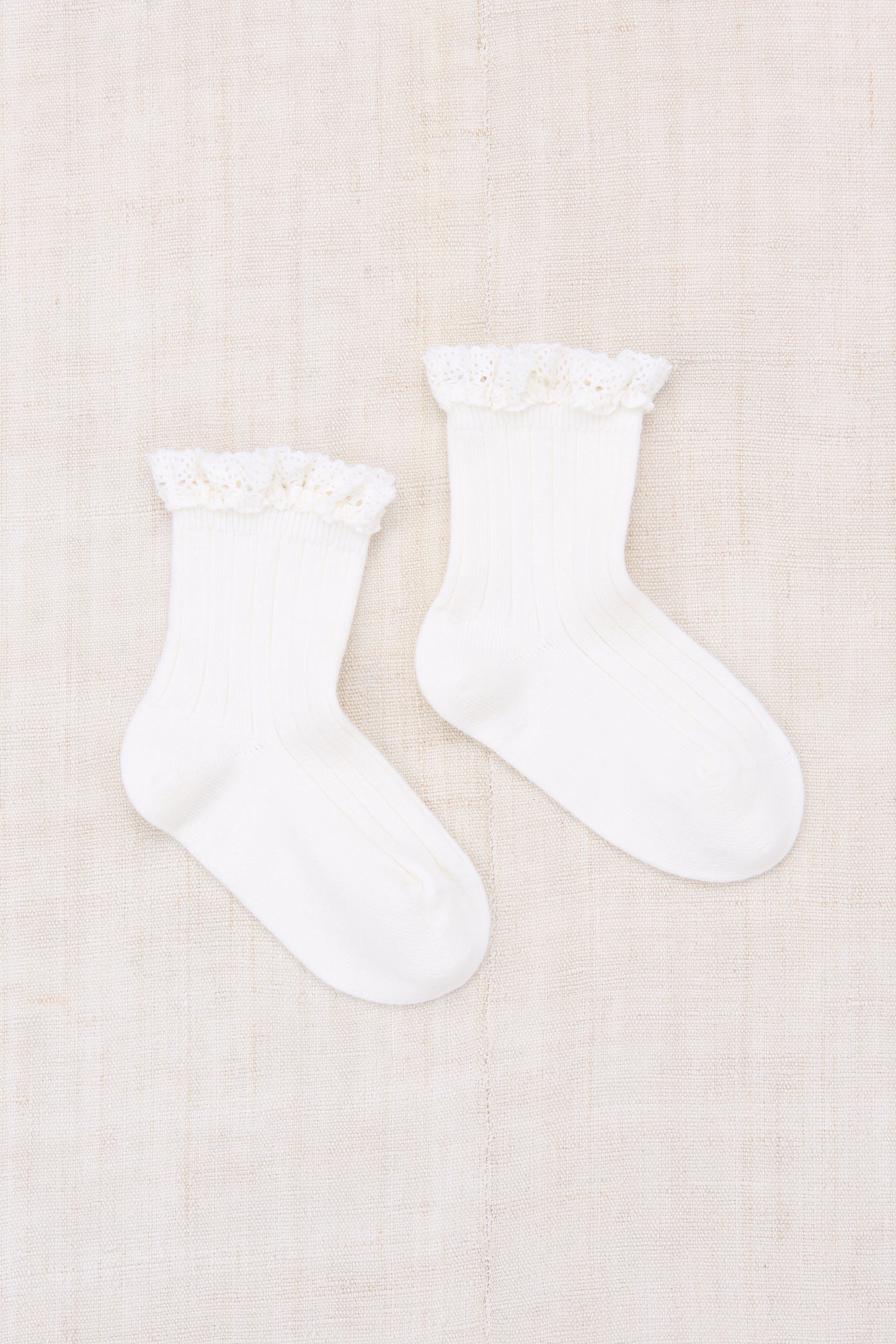 Lili Lace Trim Ribbed Ankle Sock