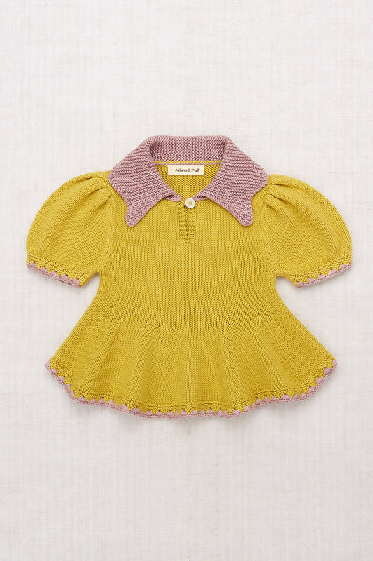 Crochet Trim Puff Top