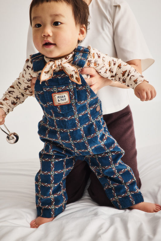 Baby Corduroy Carpenter Overall - Marine Blue Portico
