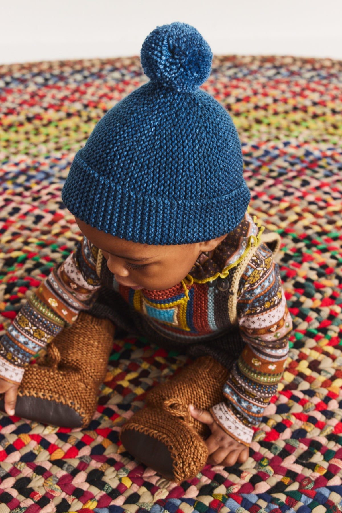 Baby Garter Hat - Moonlight