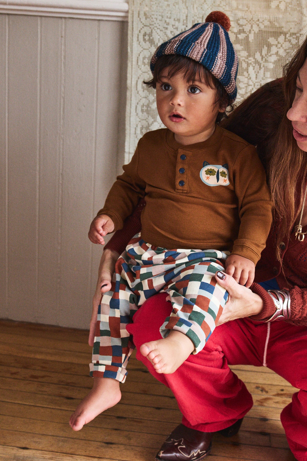 Baby Hibou Henley Top - Nutmeg