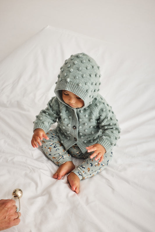 Baby Hooded Popcorn Cardigan - Onsen
