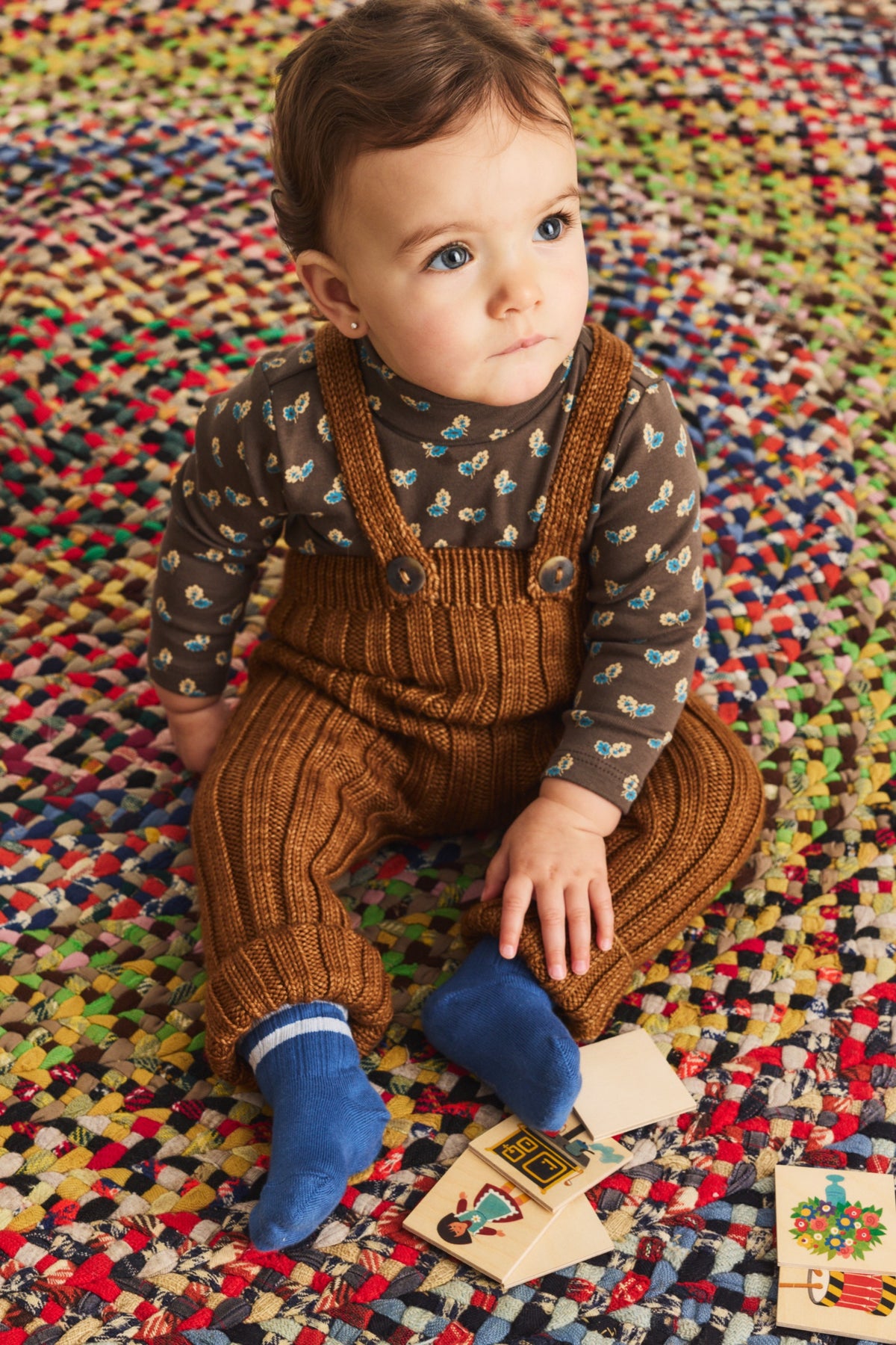 Baby Rib Longies - Acorn
