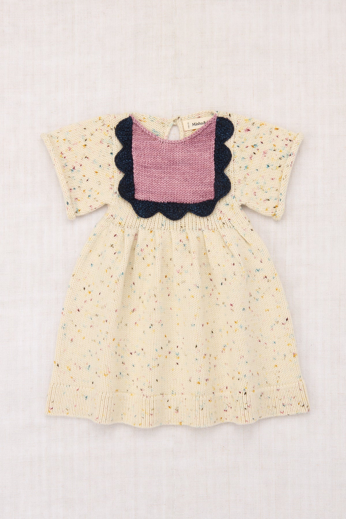 Baby Scallop Bib Dress - Snowglobe Confetti