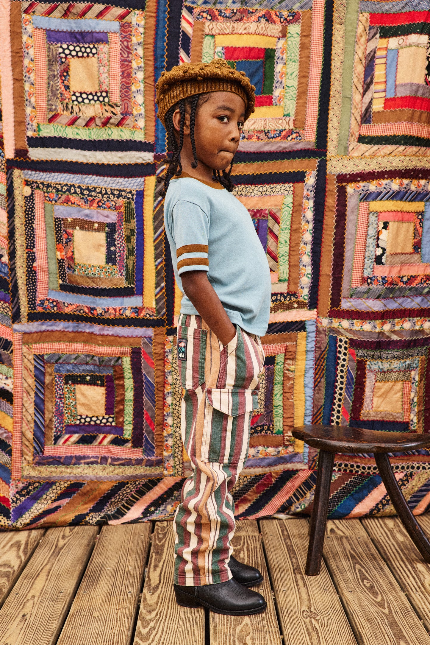 Canvas Utility Pant - String Afterschool Stripe