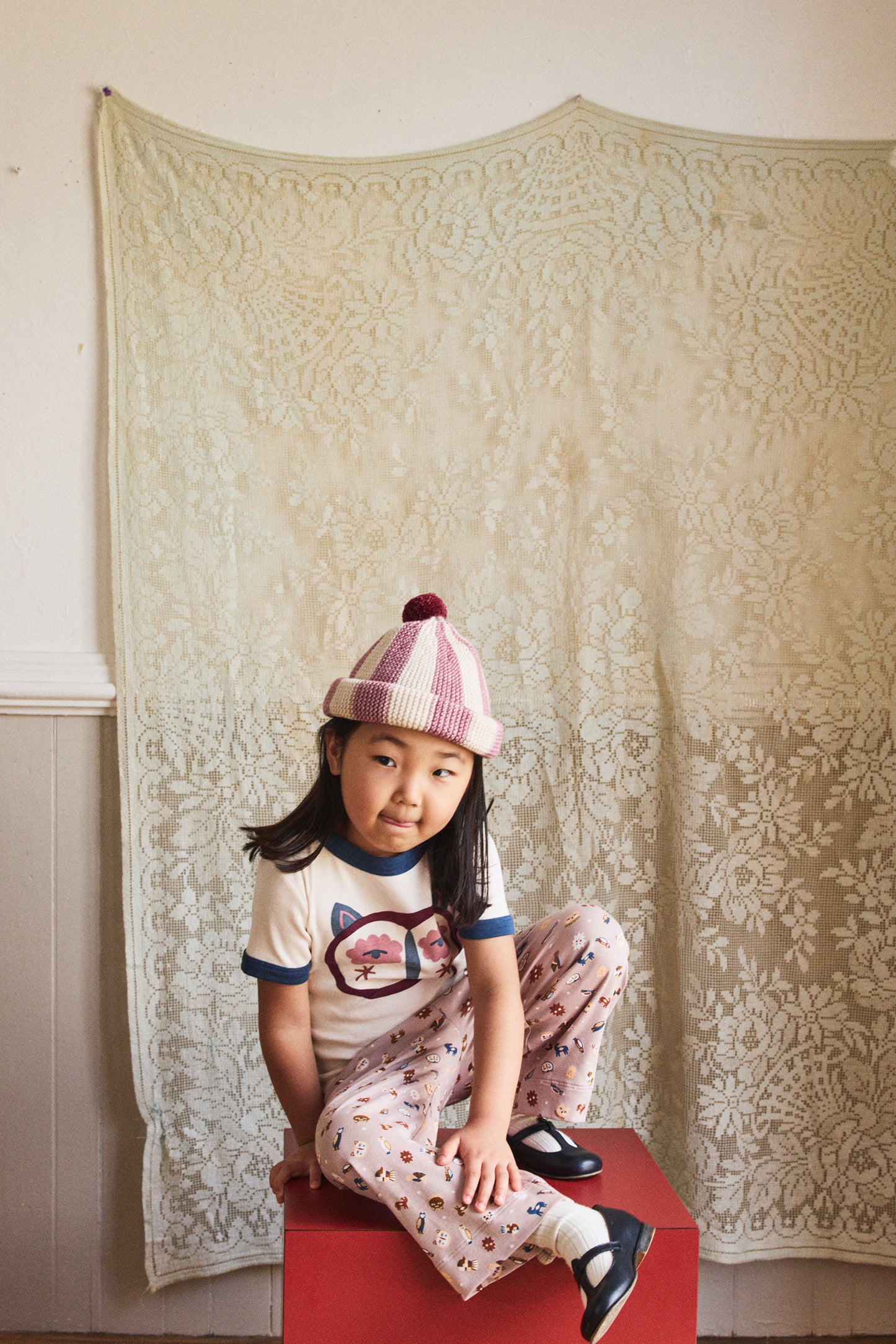 Circus Garter Hat - Antique Rose