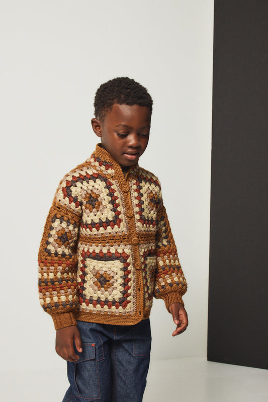 Crochet Big Square Jacket - Acorn