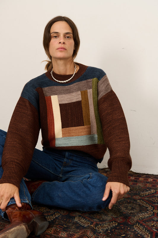 Folk Art Sweater - Dark Roast