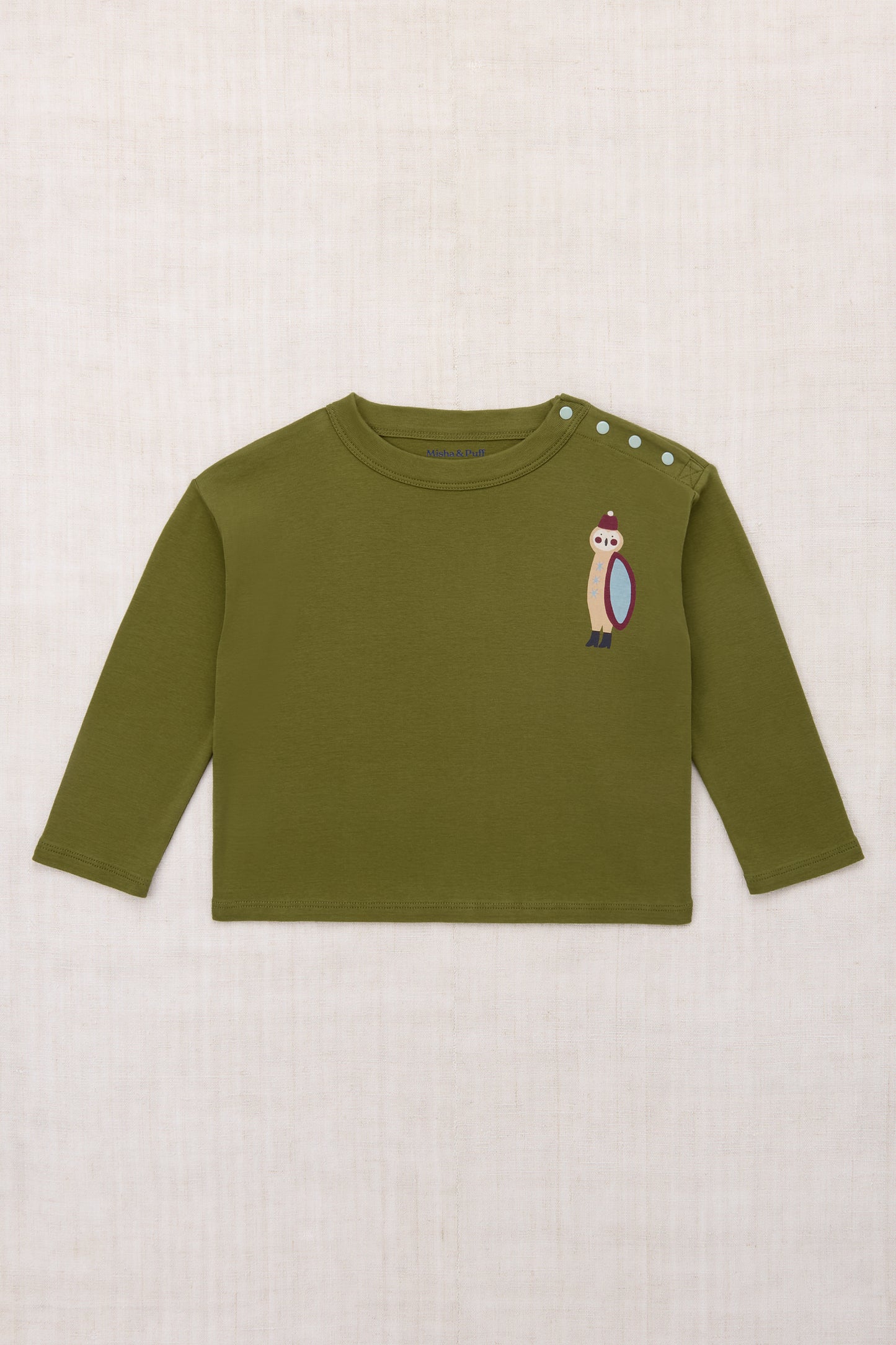 Grand-Duc Long Sleeve Boxy Top - Nori