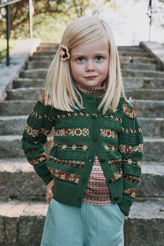 Harriet Cardigan - Bough Eyelet Ribbon