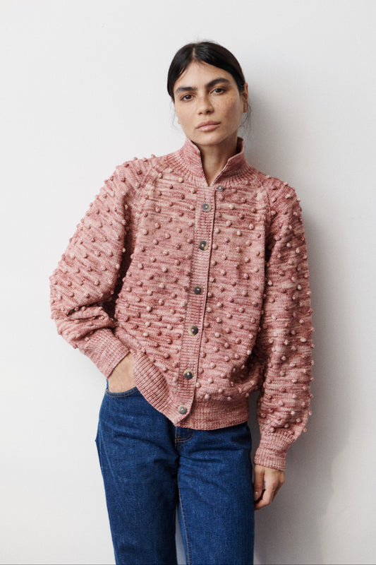 Popcorn Polo Cardigan