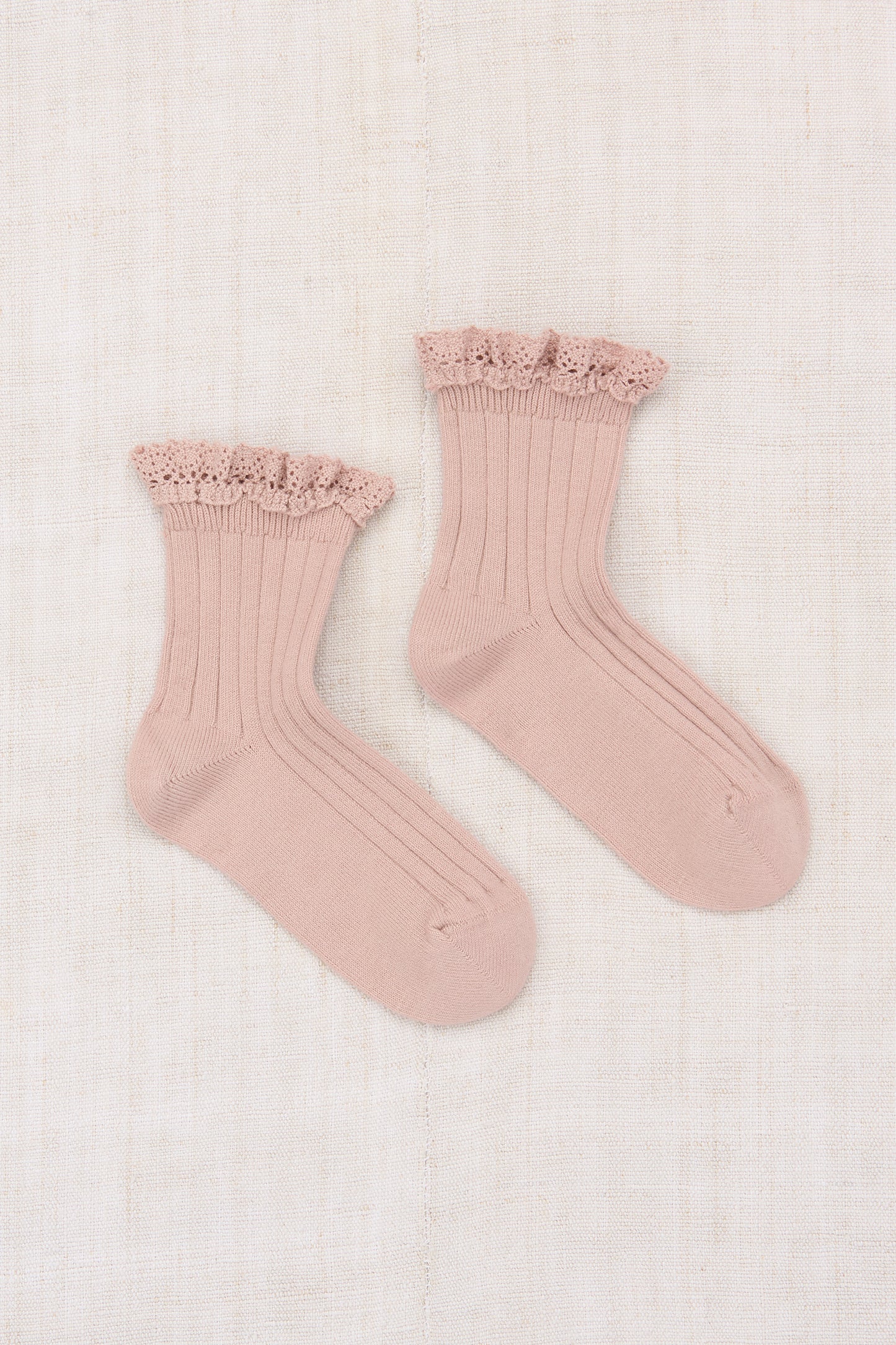 Lili Lace Trim Ribbed Ankle Socks