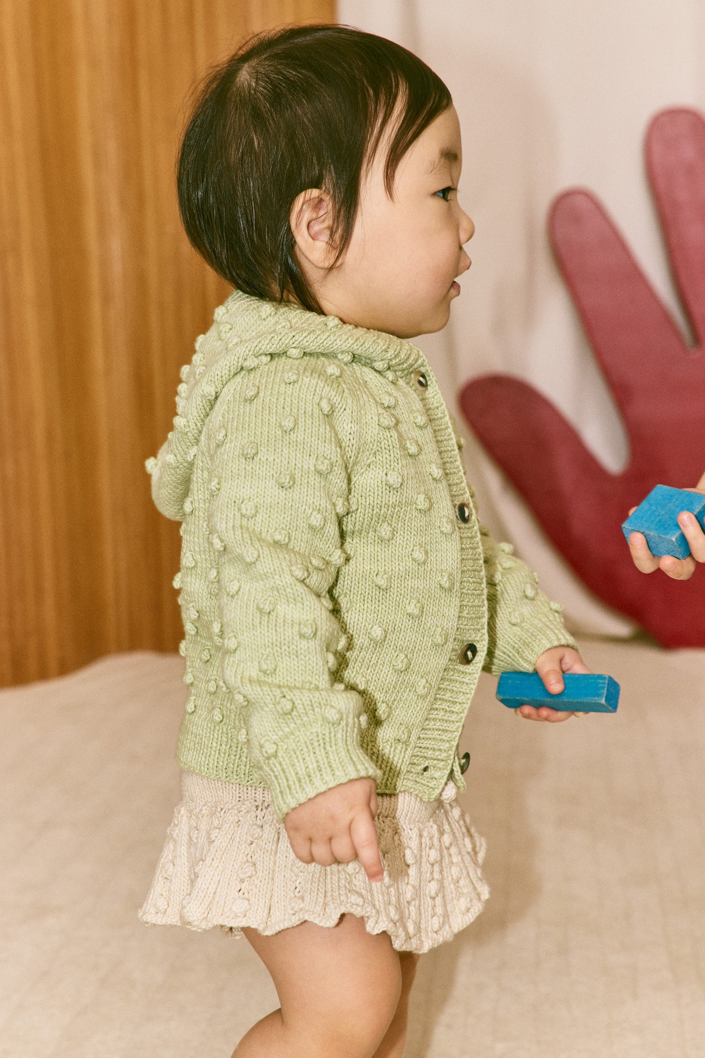 Baby Hooded Popcorn Cardigan