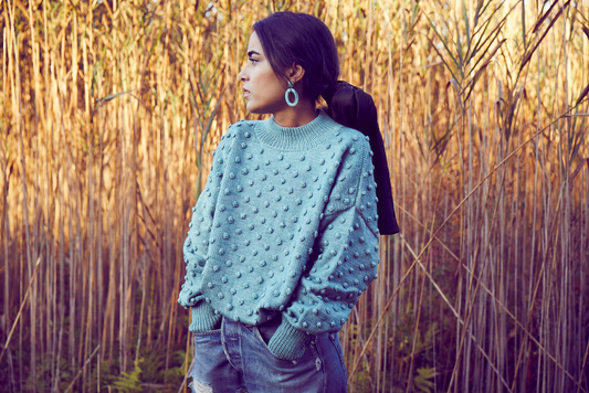 Digital Knitting Pattern - Adult Popcorn Sweater