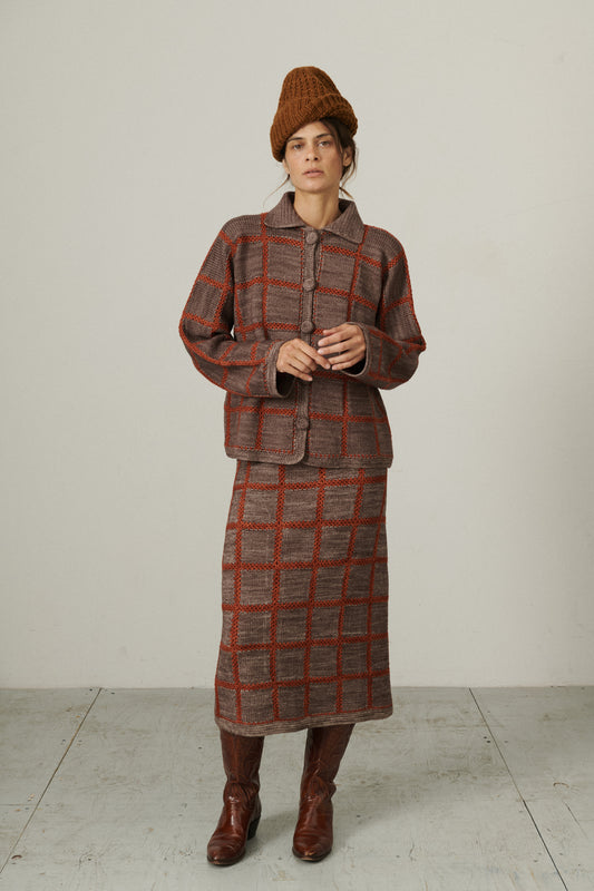 Ladder Square Cardigan - Mink