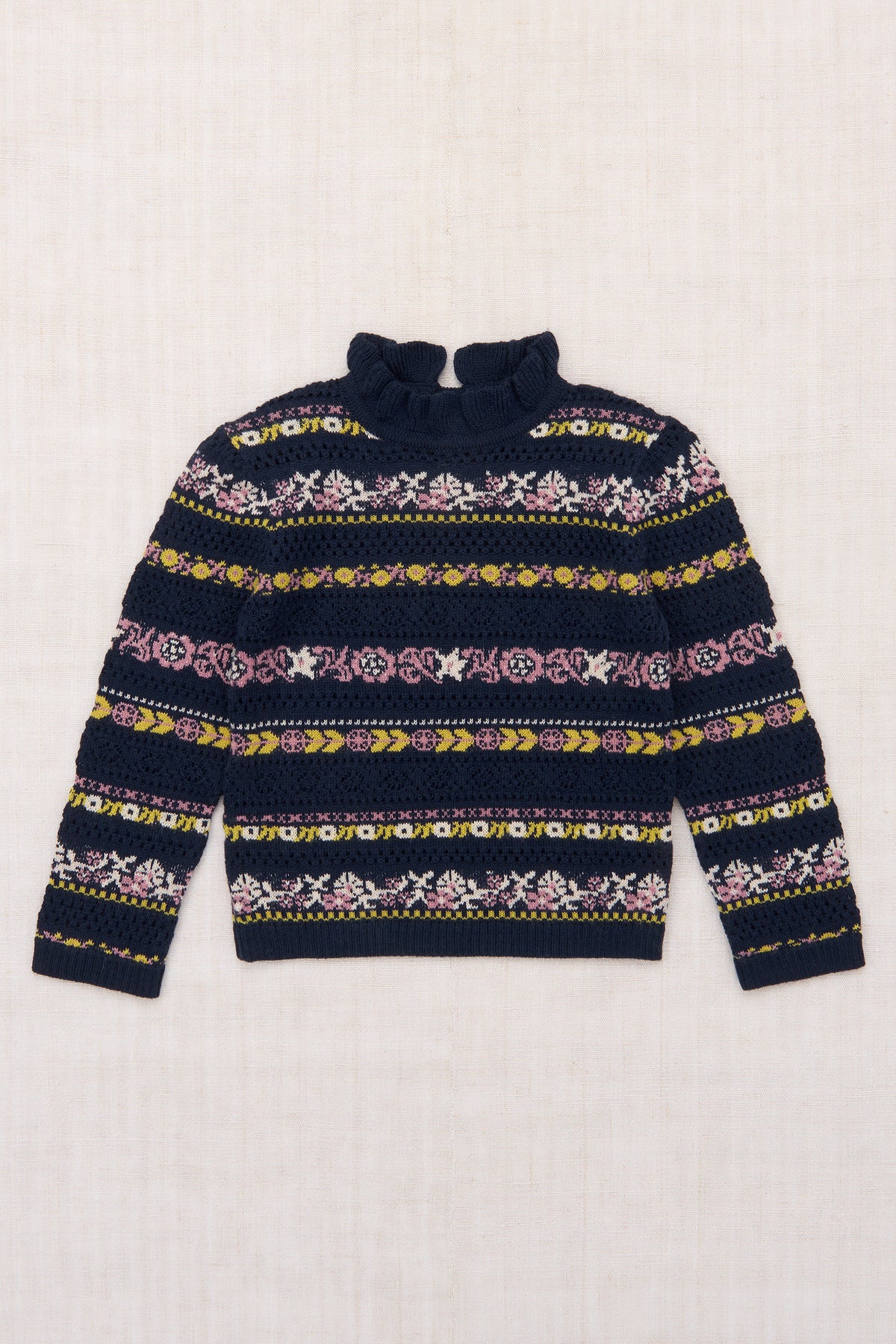 Pamela Sweater - Ink Eyelet Ribbon