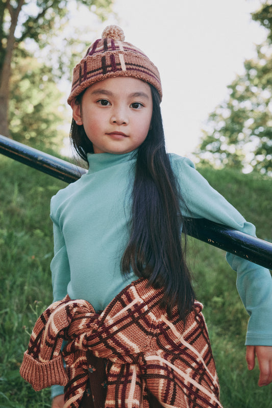 Plaid Cap - Rose Gold