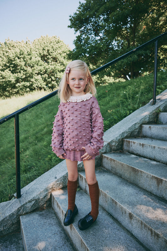 Puff Popcorn Sweater - Antique Rose