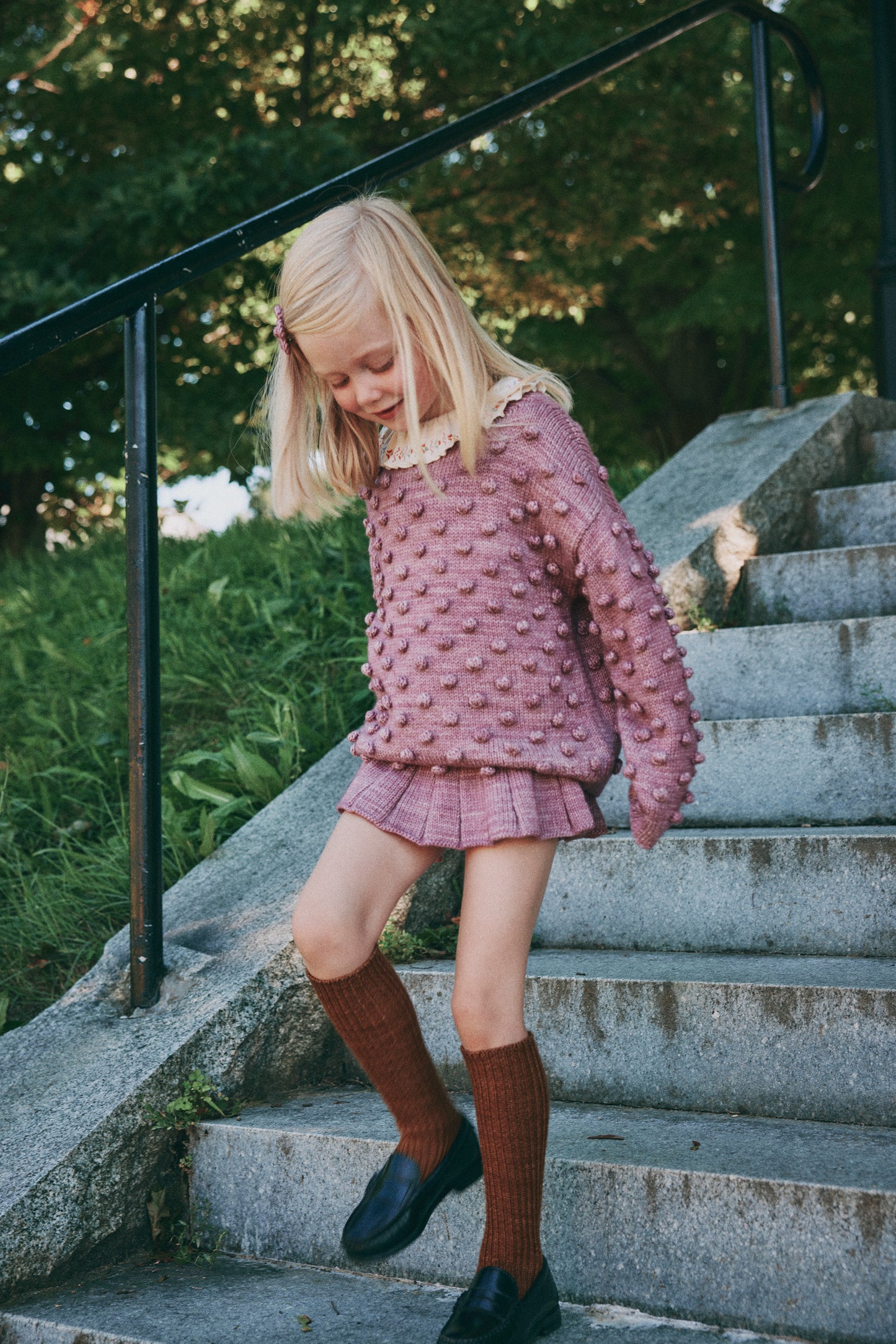 Puff Popcorn Sweater - Antique Rose