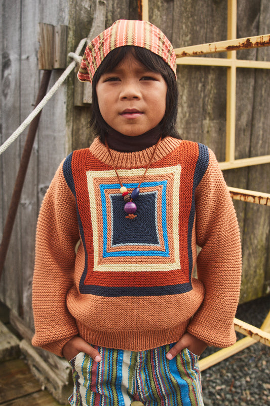 Log Cabin Crewneck Sweater