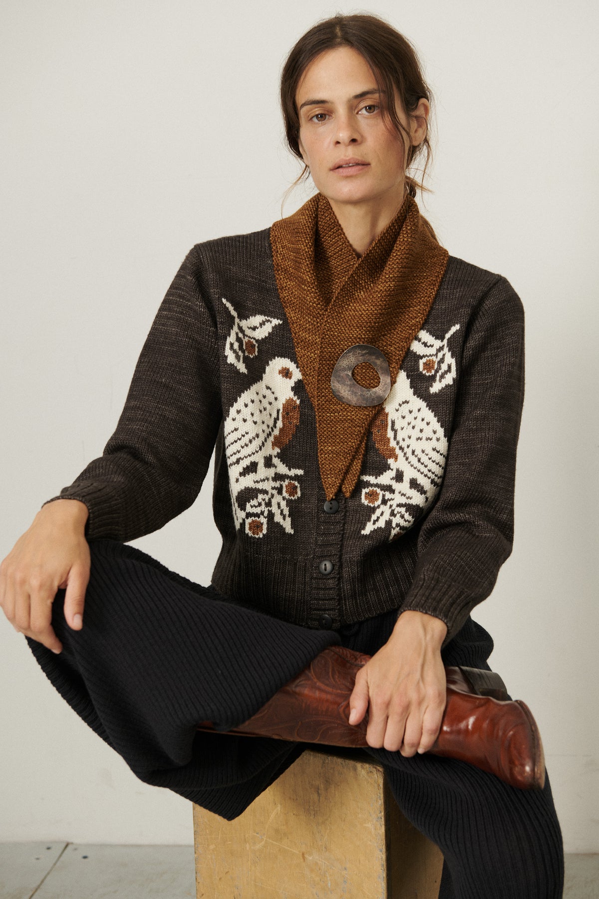 Twin Peregrine Cardigan - Bark