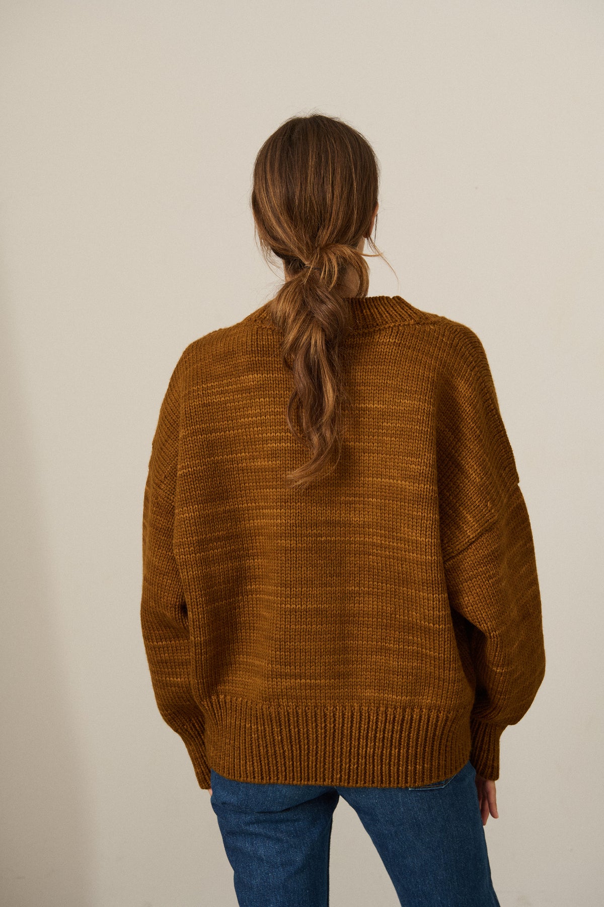 V-Neck Cardigan - Nutmeg