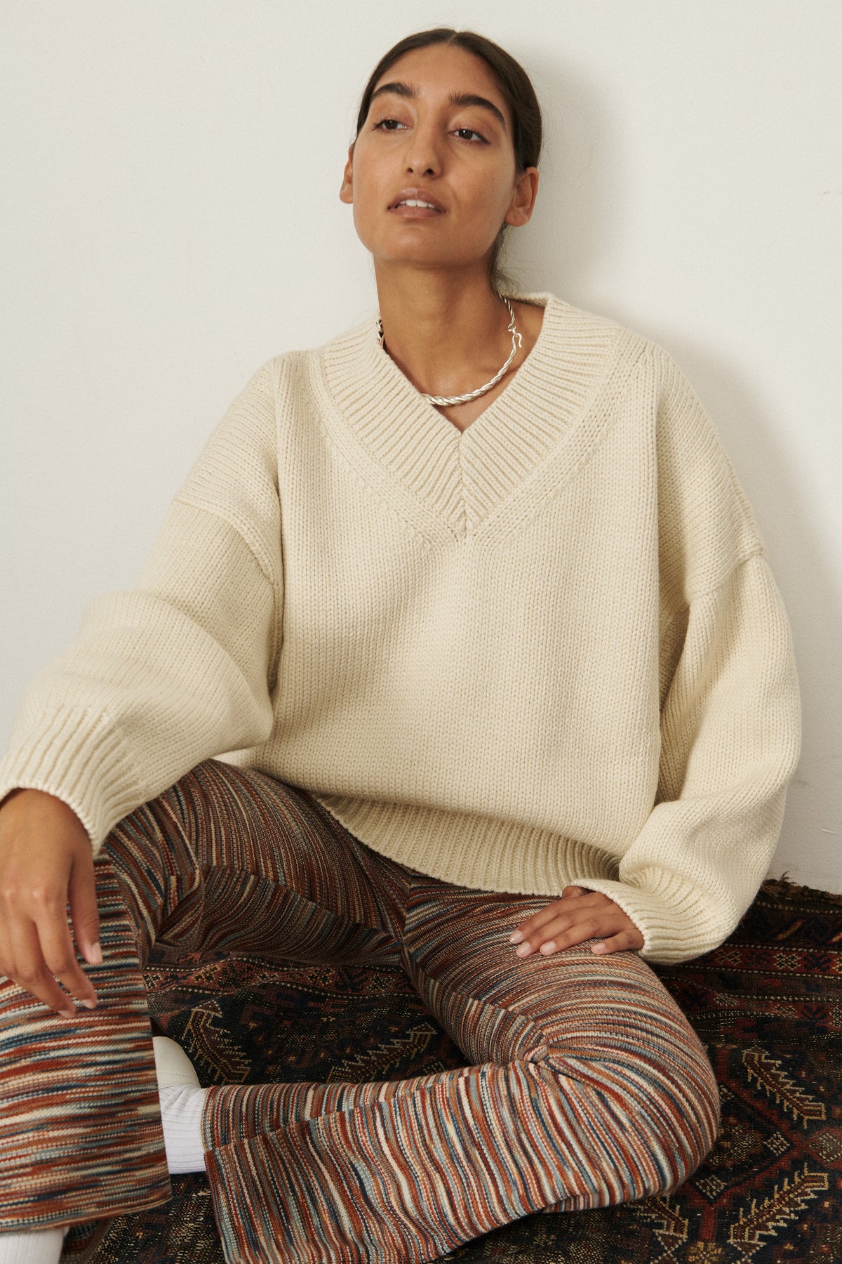 V-Neck Sweater - Mineral