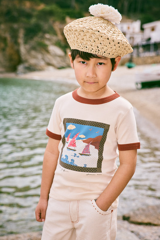 Sailboat Collage Ringer Tee