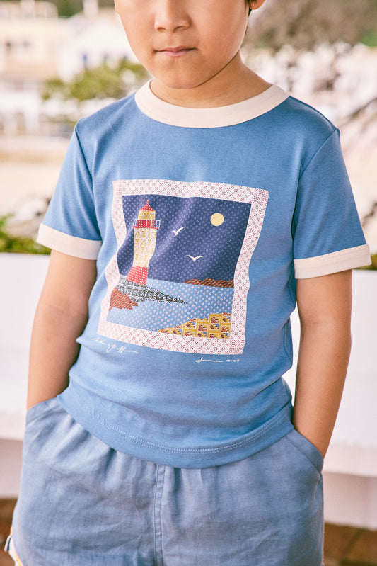 Lighthouse Collage Ringer Tee