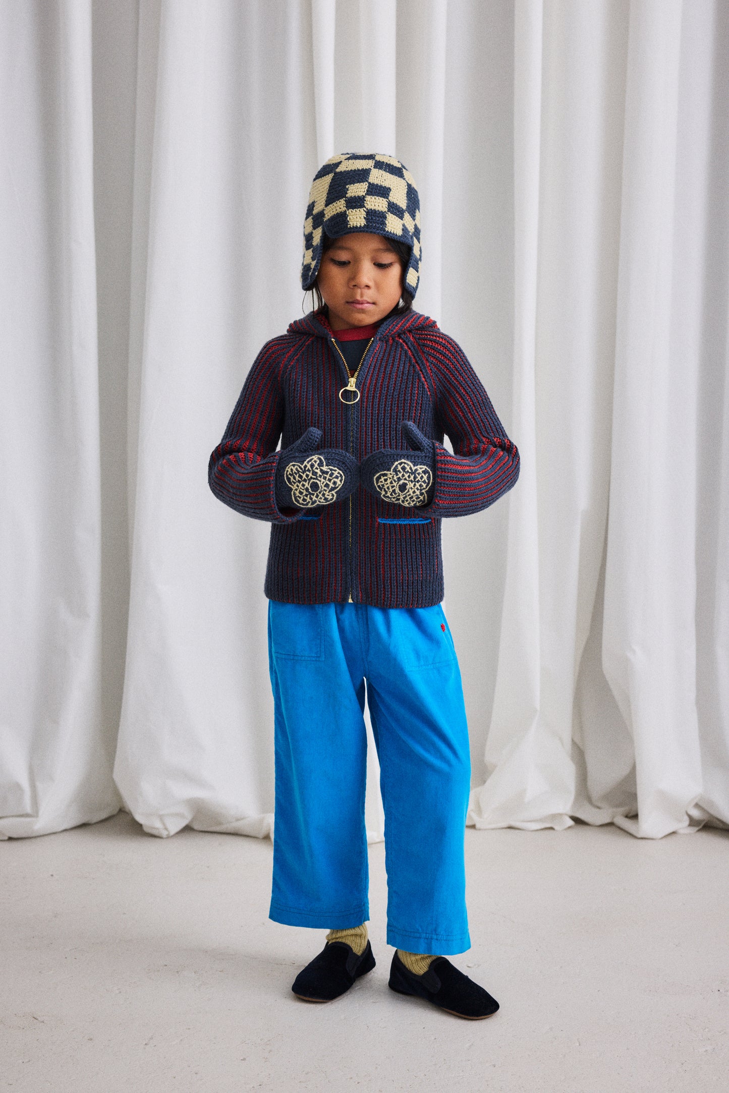 Checkered Crochet Rover Cap