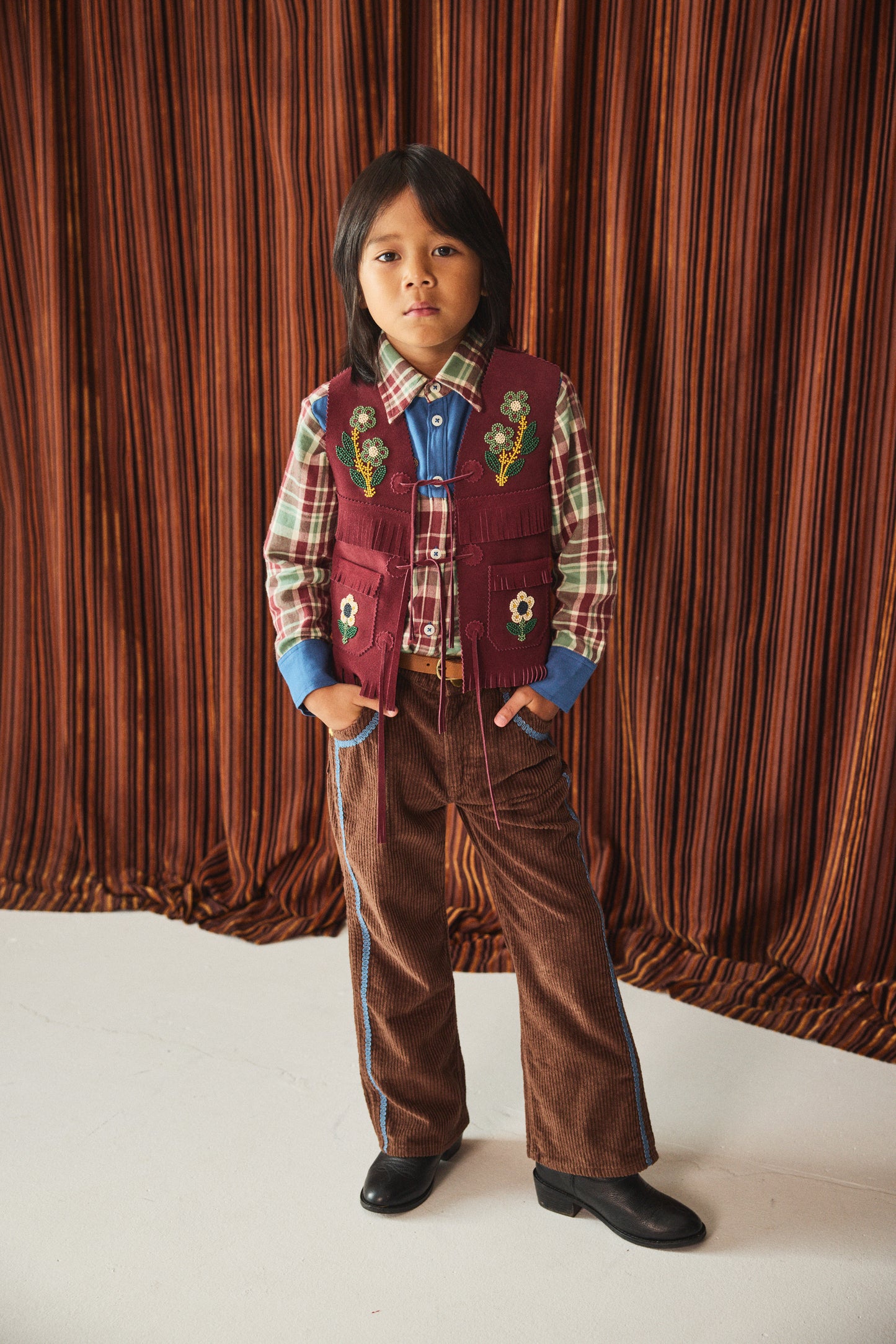 Corduroy Western Slim Flared Pant