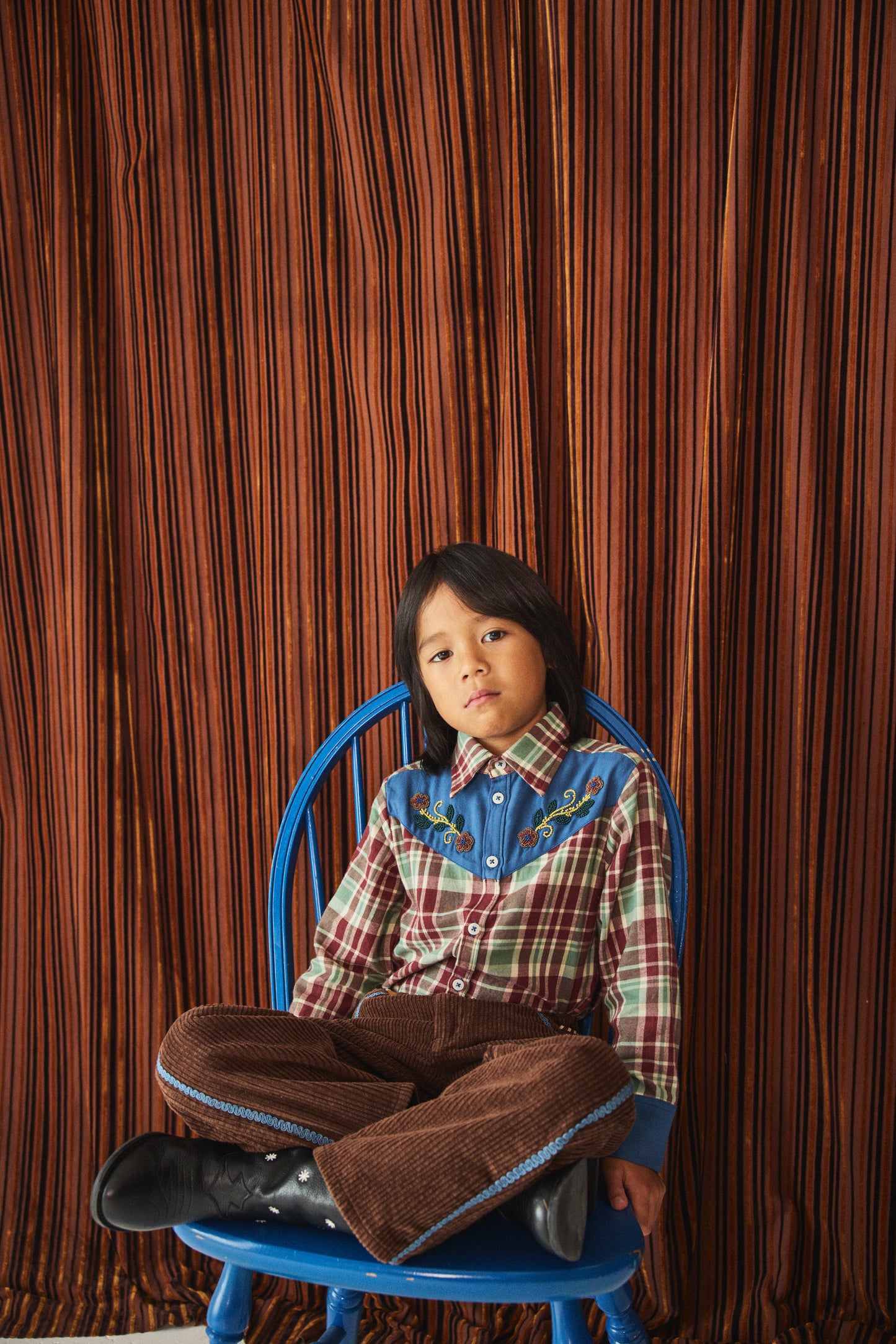 Corduroy Western Slim Flared Pant