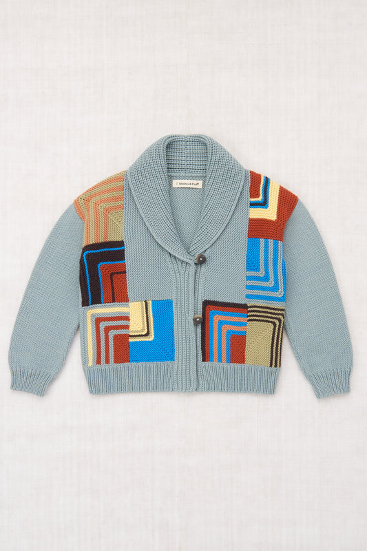 Patchwork Shawl Collar Cardigan