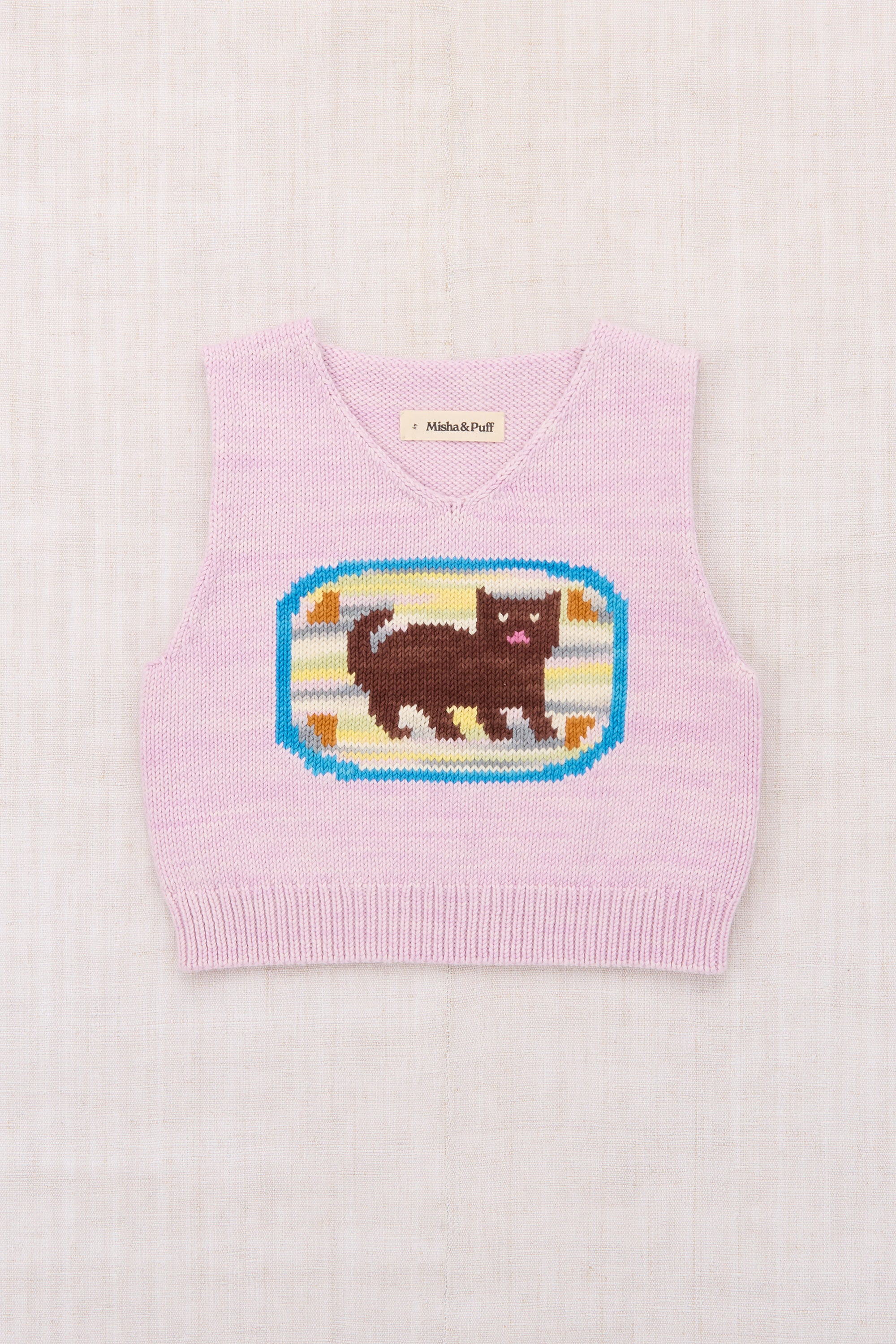 & Misha Puff – Barn Cat Ringer Collage Tee Cats Box Vest CATS 