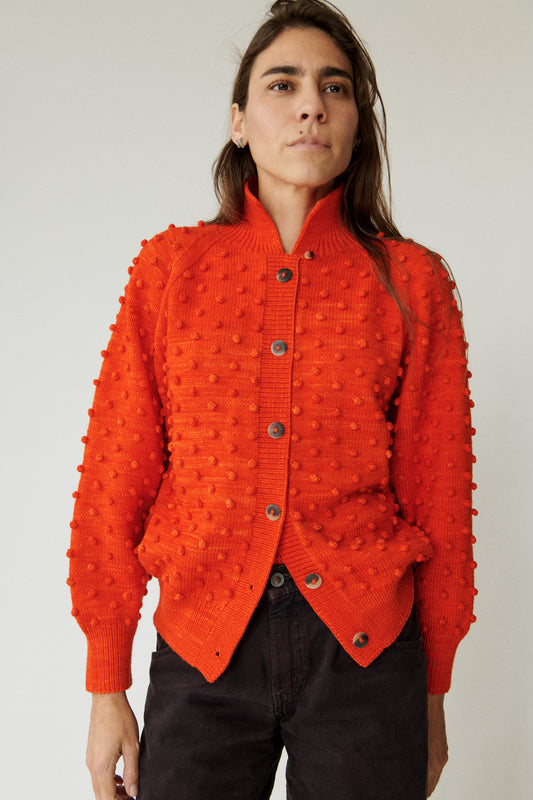 Popcorn Polo Cardigan