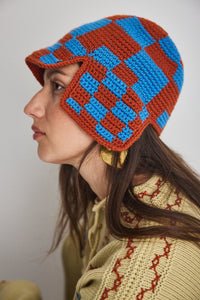 Checkered Crochet Rover Cap