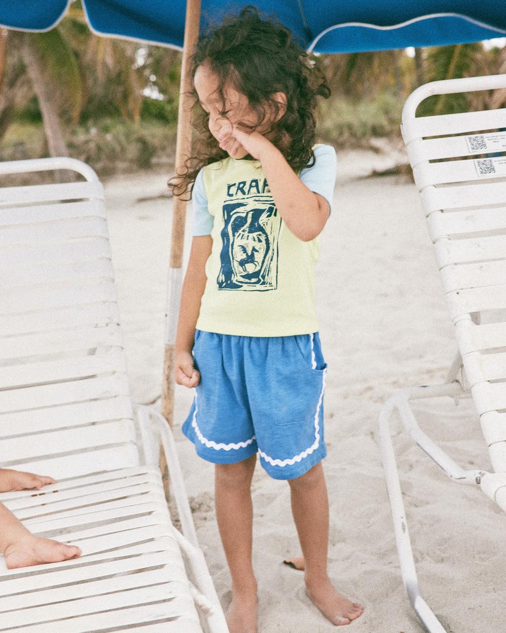 Kids Cotton Shorts | Jumbo Rickrack Camp Short | Misha & Puff