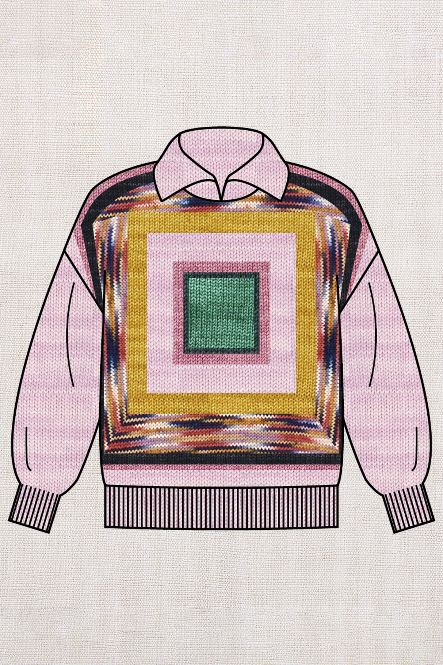 Adult Log Cabin Sweater