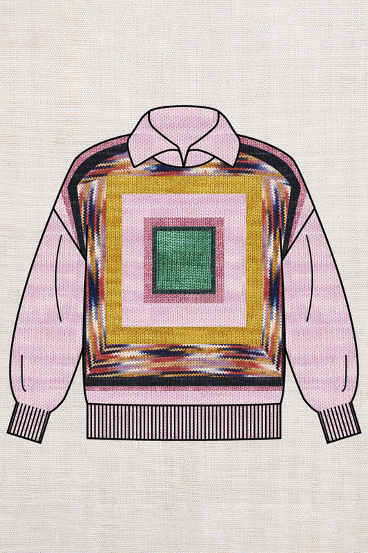 Adult Log Cabin Sweater