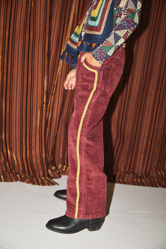 Corduroy Western Slim Flared Pant