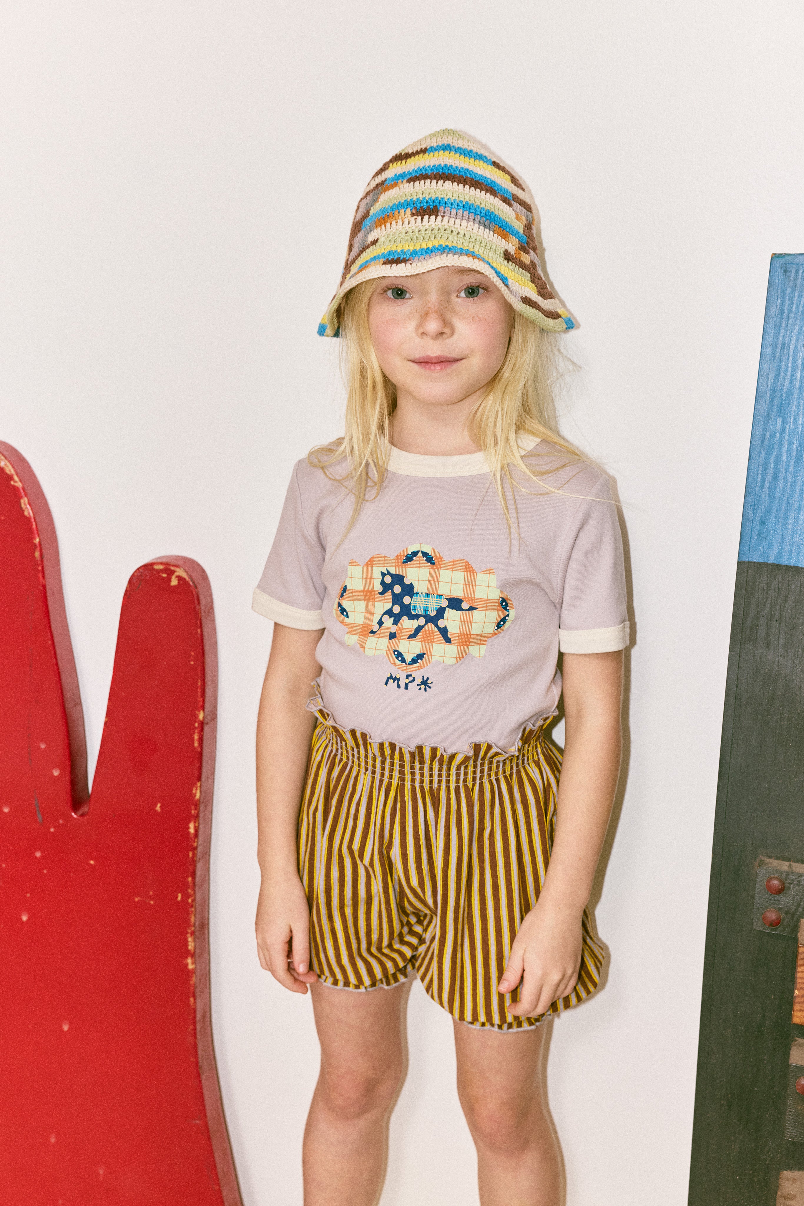 Horse Trot Collage Ringer Tee – Misha & Puff