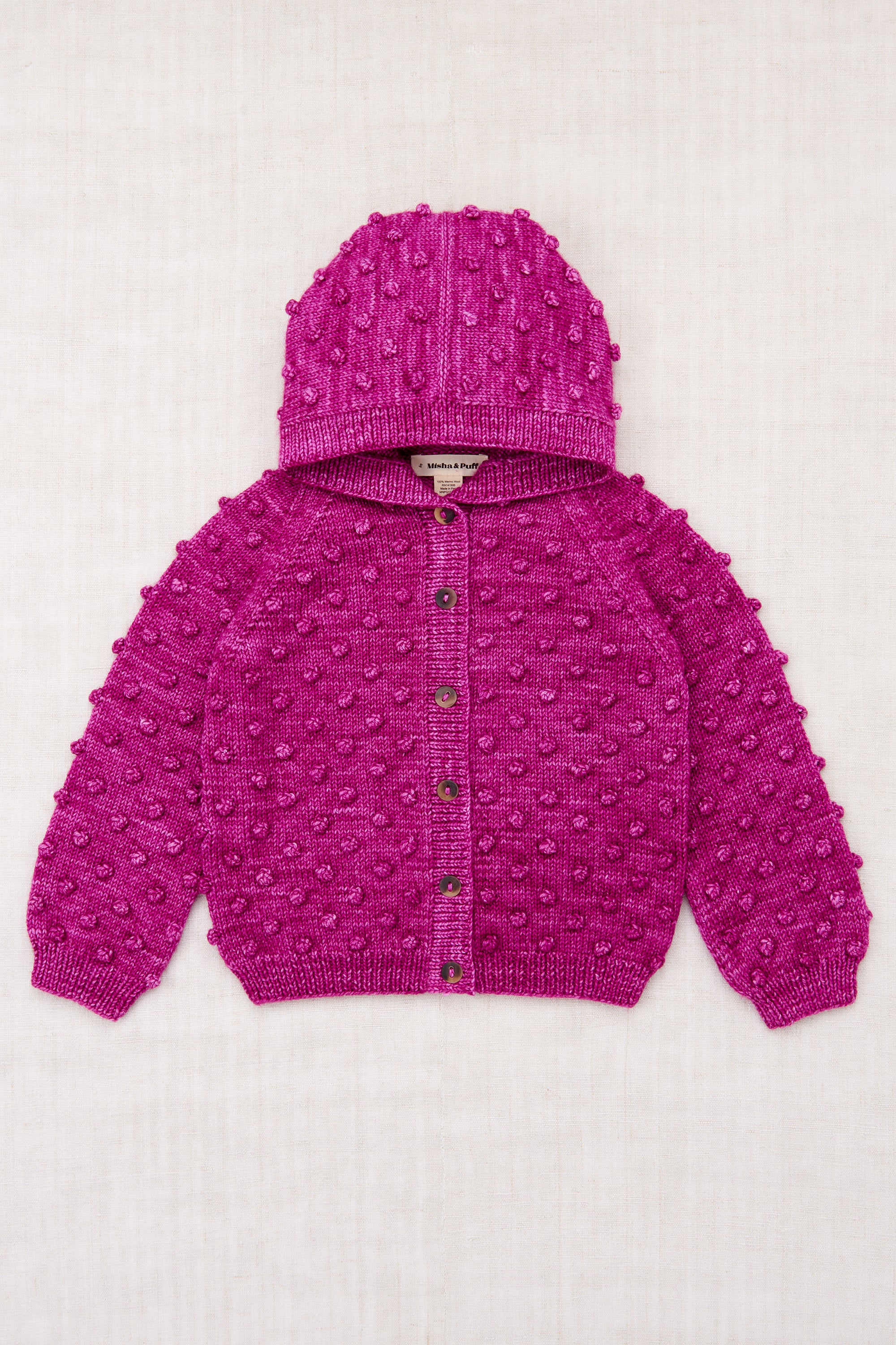 Hooded Popcorn Cardigan – Misha & Puff