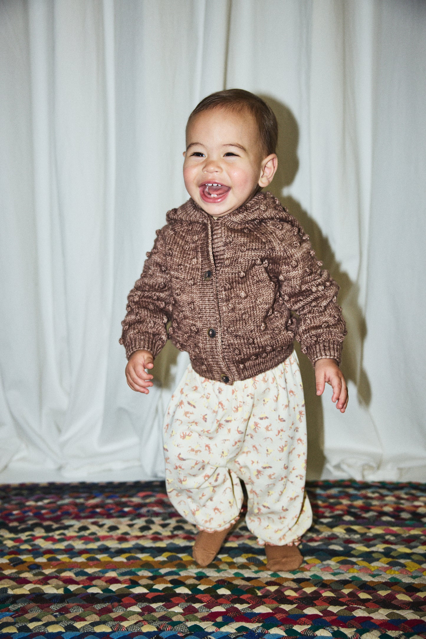 Baby Hooded Popcorn Cardigan
