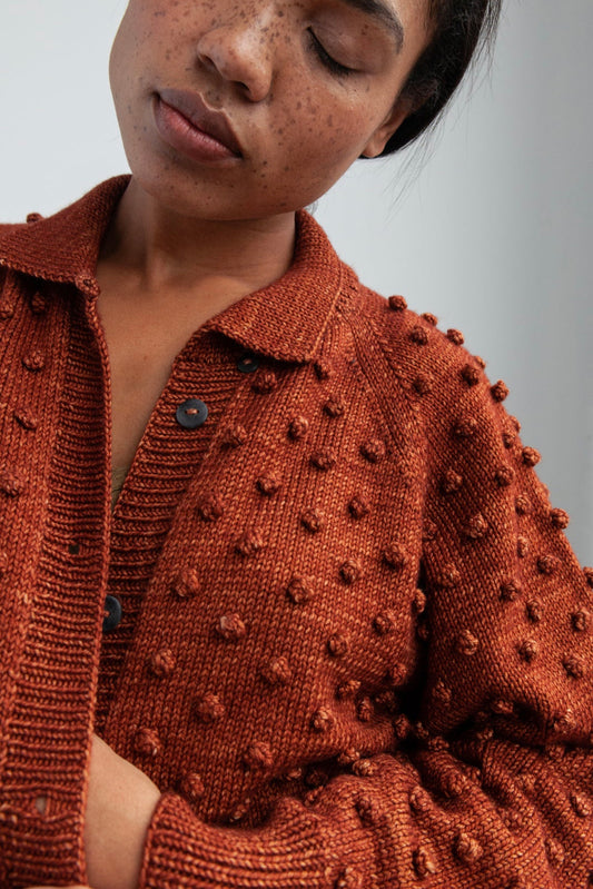 Digital Knitting Pattern - Adult Popcorn Cardigan