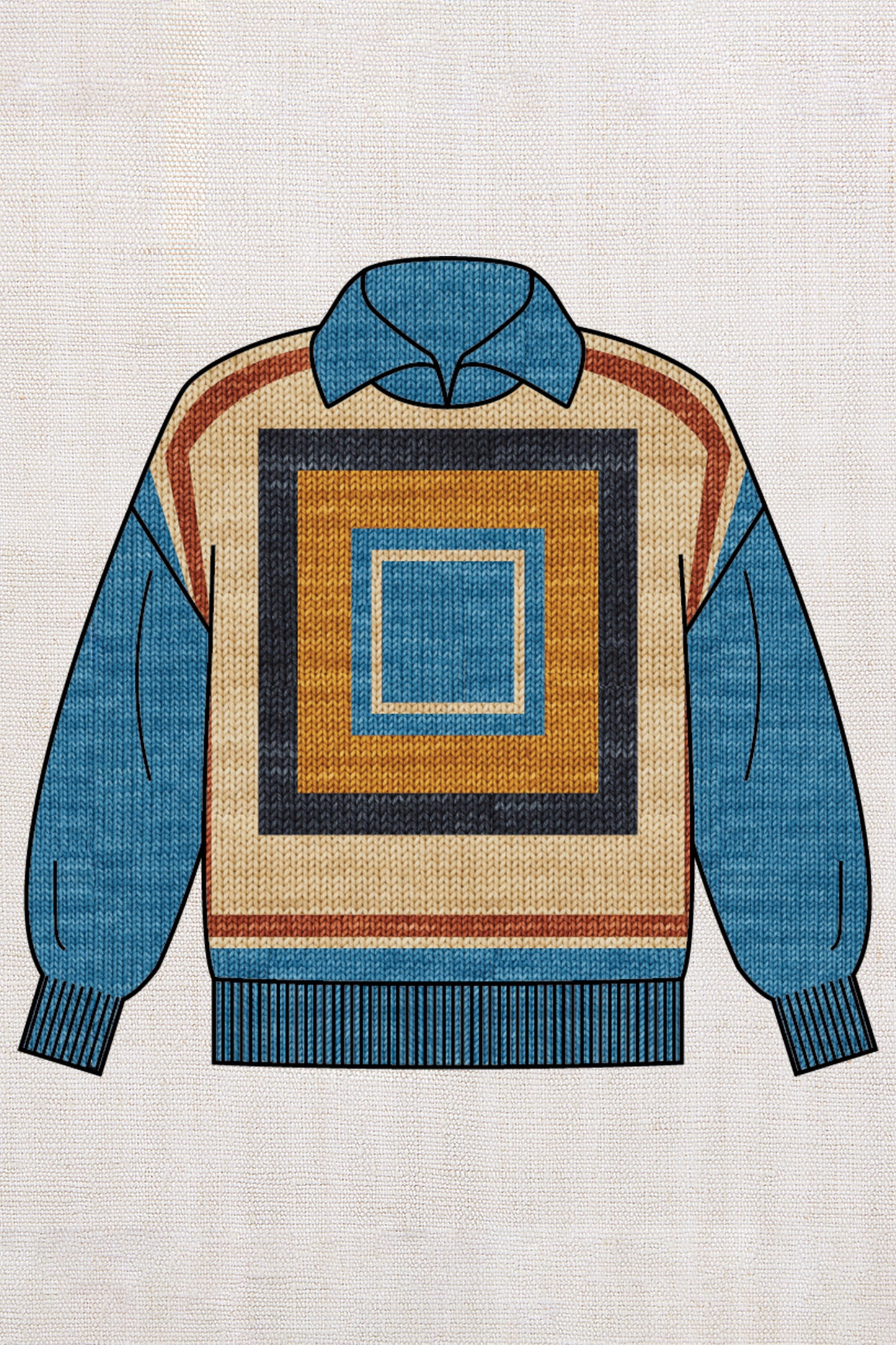 Adult Log Cabin Sweater