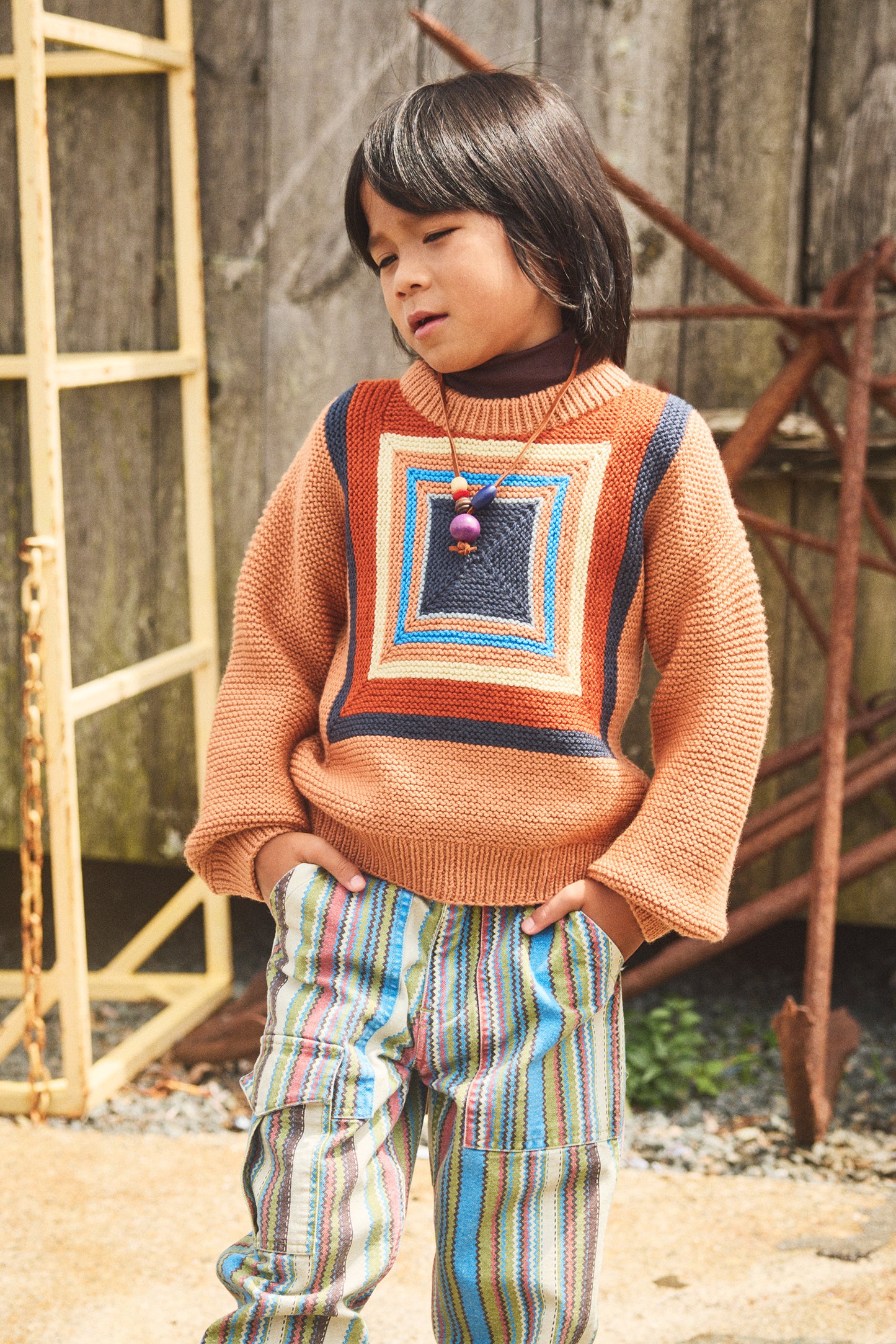 Log Cabin Crewneck Sweater