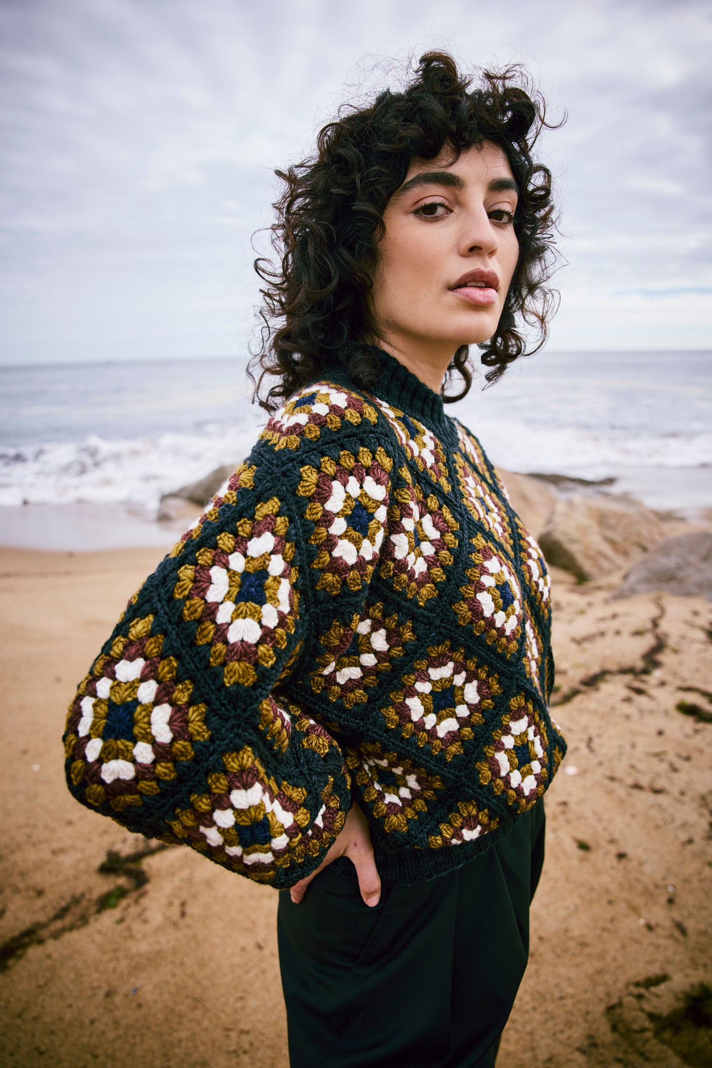 Adult Patchwork Crochet Sweater