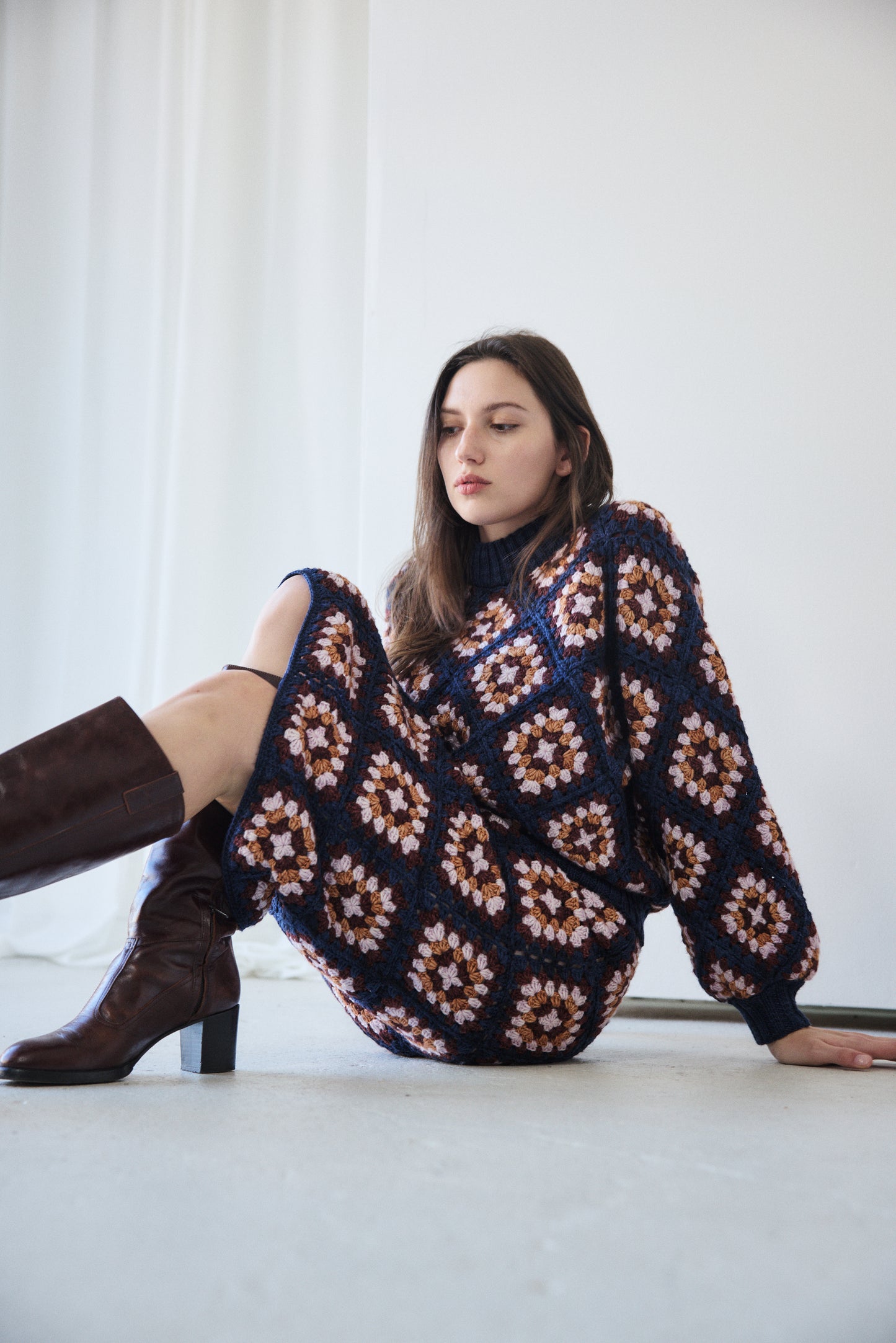 Adult Patchwork Crochet Sweater