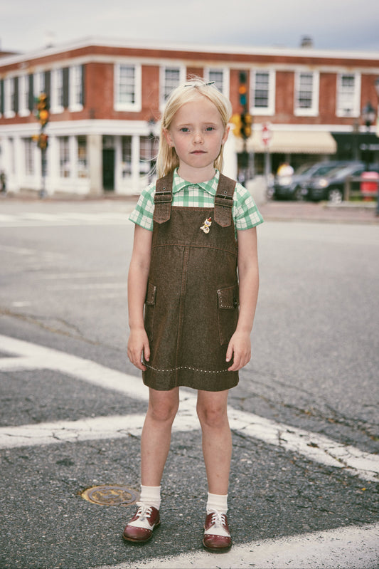 misha denim dress Embroidered Denim Dress in Organic Cotton